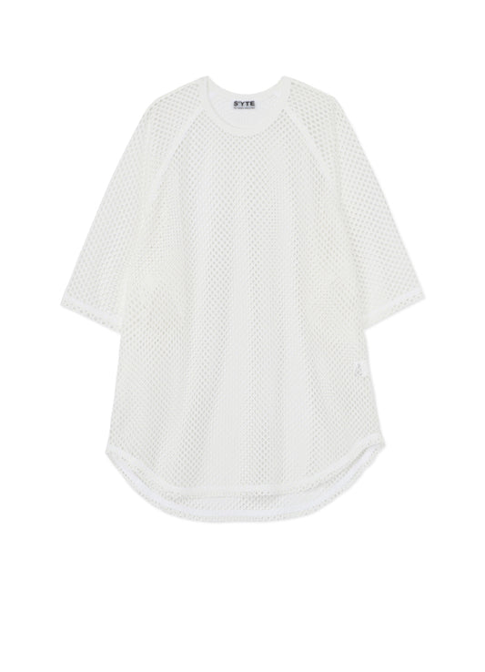 HONEYCOMB MESH BIG RAGLAN SLEEVE PULLOVER