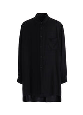 RAYON TWILL LAYERED‑COLLAR SHIRT