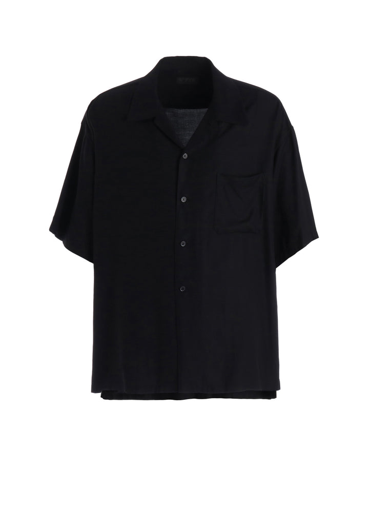 RAYON TWILL SHORT‑SLEEVE OPEN COLLAR SHIRT