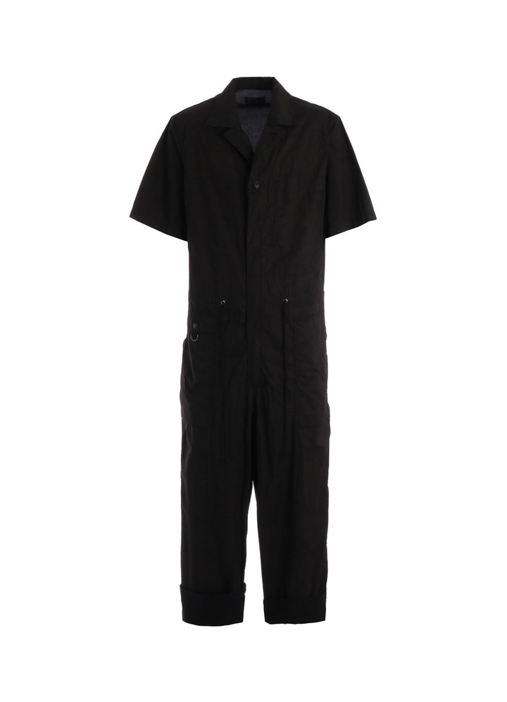 COTTON TYPEWRITER SHORT-SLEEVE JUMPSUIT