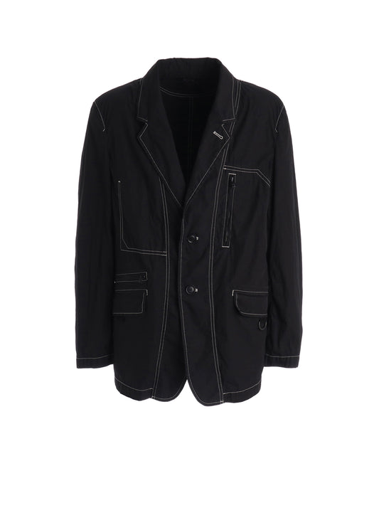 COTTON/NYLON WEATHER CLOTH ZIP-POCKET JACKET