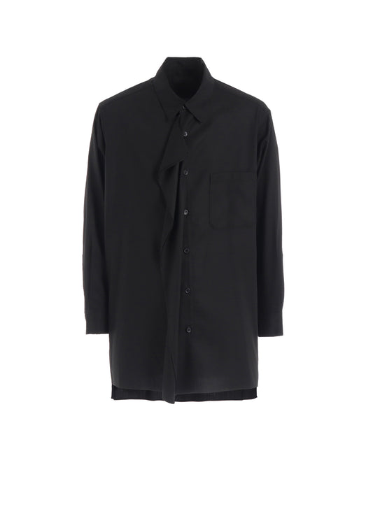 RAYON TWILL DRAPED FRONT SHIRT