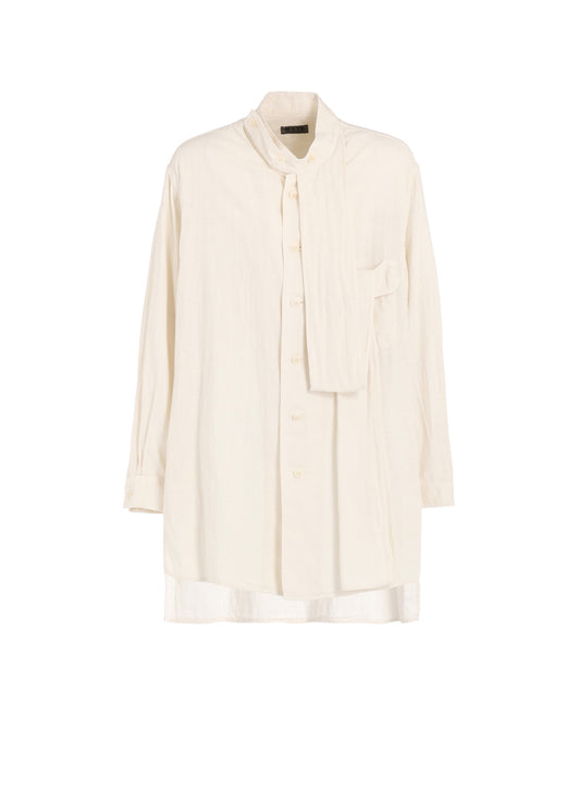 Double Gauze Band Collar Stole Shirt