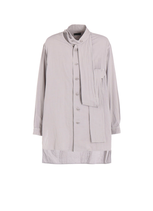 Double Gauze Band Collar Stole Shirt