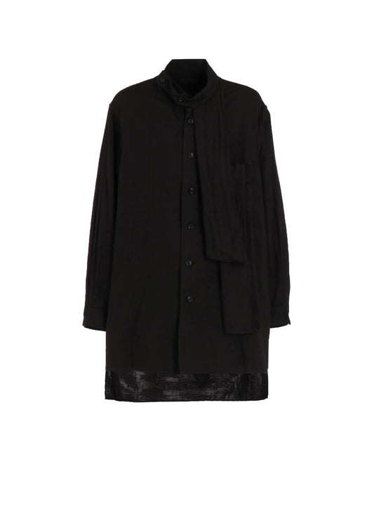 Double Gauze Band Collar Stole Shirt
