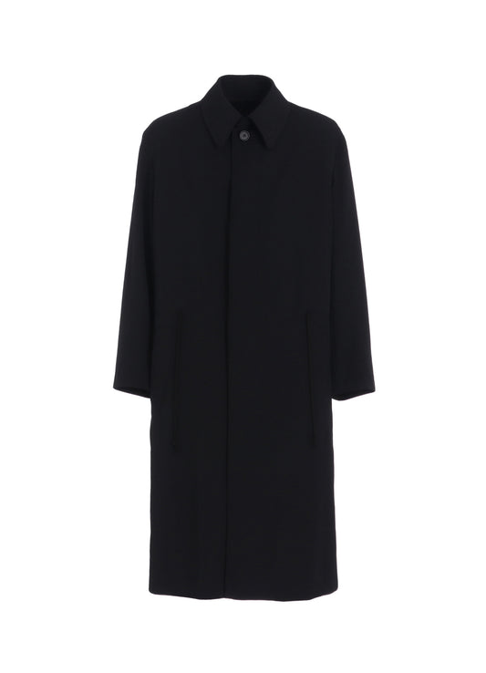 WASHER WOOL GABARDINE STAND COLLAR COAT
