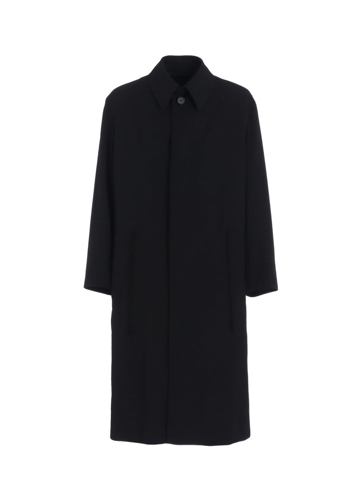 WASHER WOOL GABARDINE STAND COLLAR COAT
