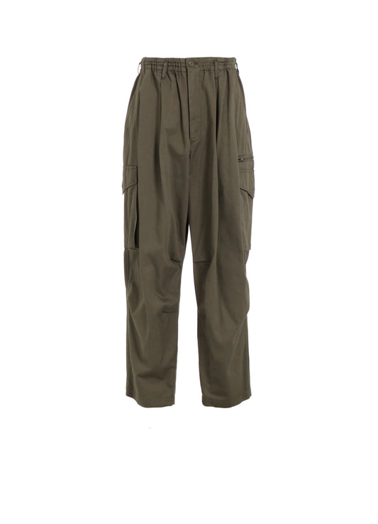 COTTON TWILL KNEE TUCK CARGO PANTS