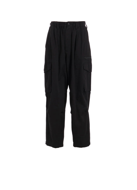 COTTON TWILL KNEE TUCK CARGO PANTS