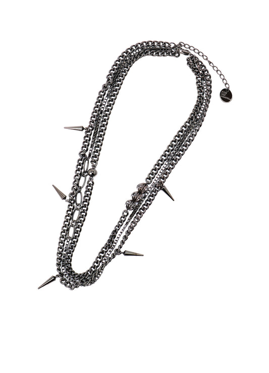STUDS TRIPLE CHAIN NECKLACE