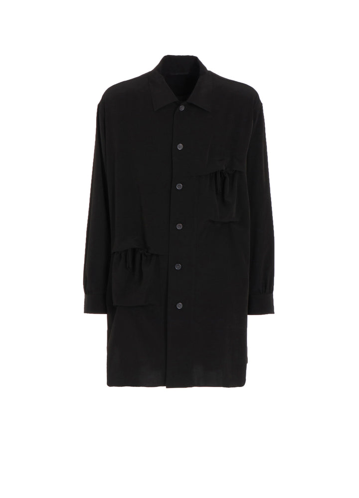 CREPE de CHINE SHIRRING POCKETS SHIRT