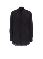 RAYON CRIMSON LACE PRINT REGULAR COLLAR SHIRT