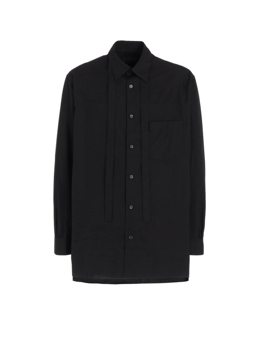 COTTON BROAD RIBON STAND COLLAR SHIRT