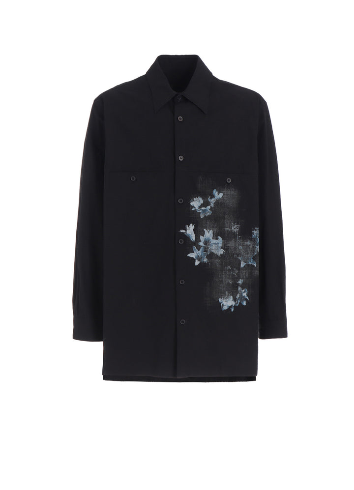 POISONOUS FLOWER PRINT SINGLE SEAM POCKET SHIRT