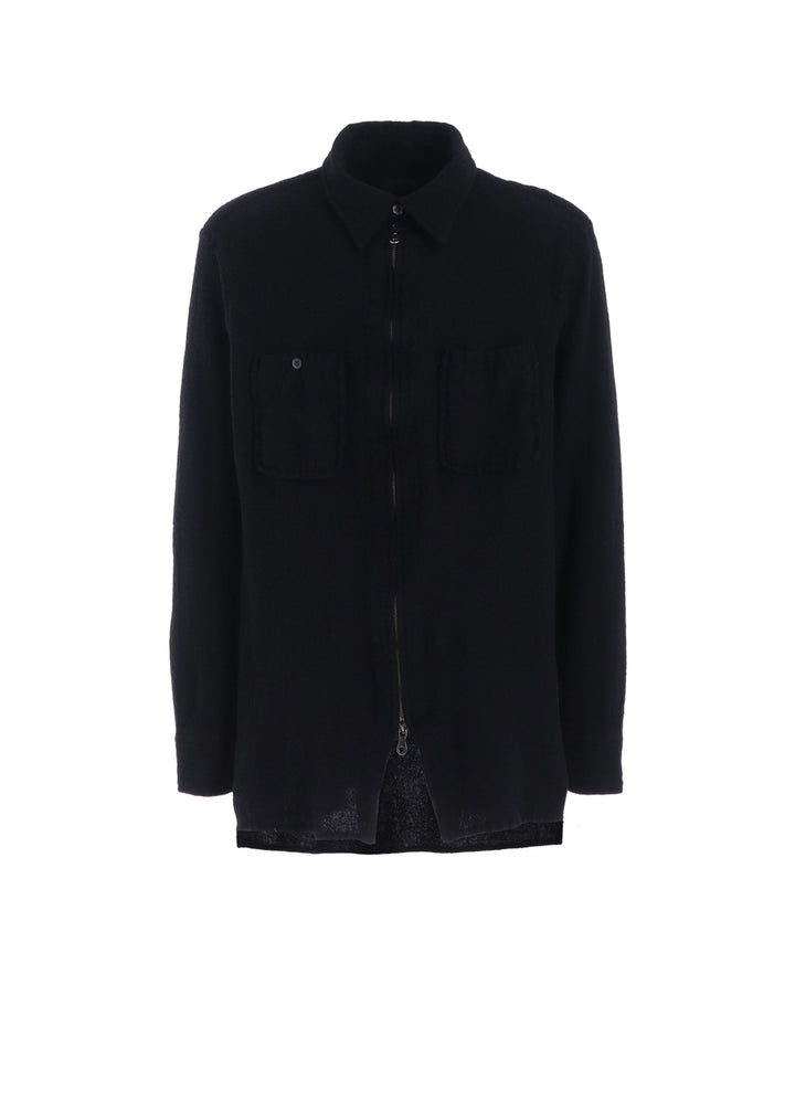 WOOL GAUZE ZIP SHIRT