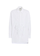 COTTON BROAD ASYMMETRICAL FRILL SHIRT