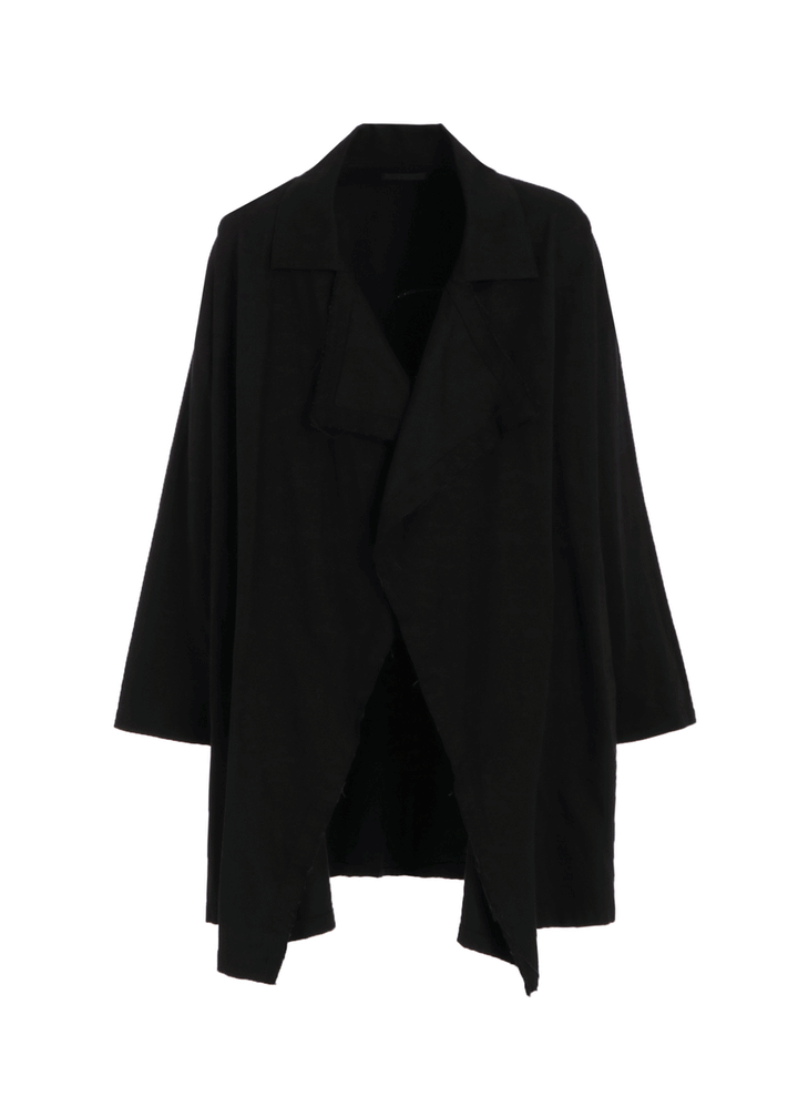 COTTON DRILL EMBROIDERY CUT-OUT DRAPE COAT