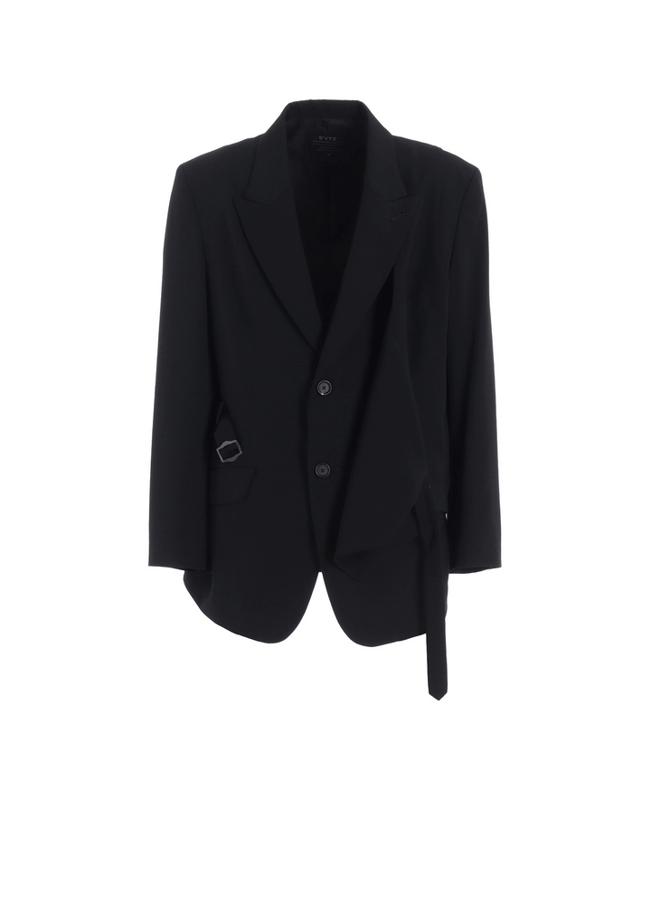 WASHER WOOL GABARDINE VEST FRONT JACKET