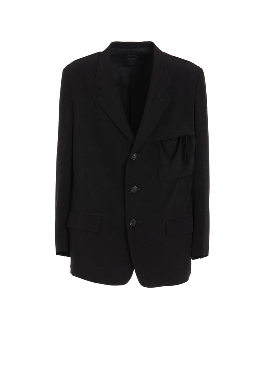 CREPE de CHINE SHIRRING POCKETS JACKET