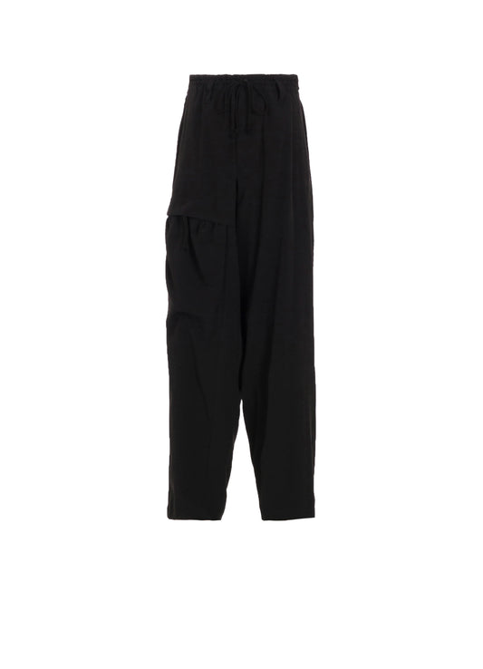 CREPE de CHINE SHIRRING POCKETS TAPERED PANTS