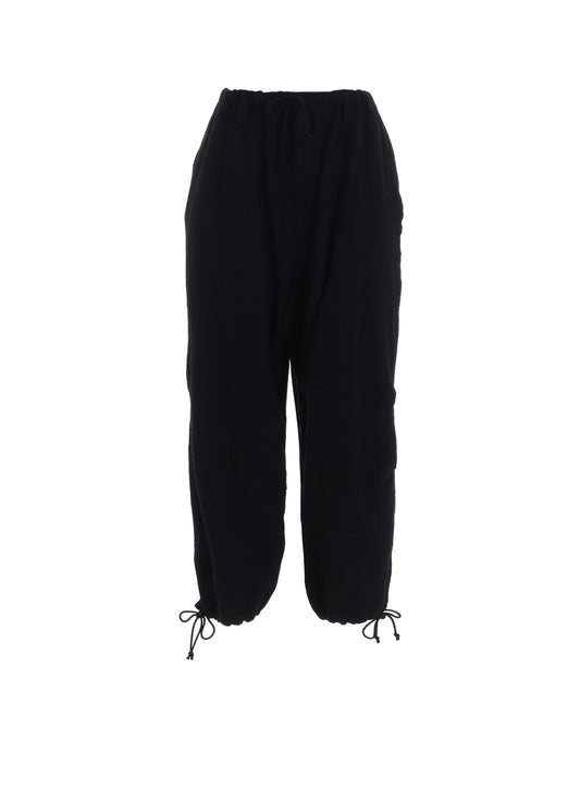 WOOL GAUZE KNEE TUCK PANTS