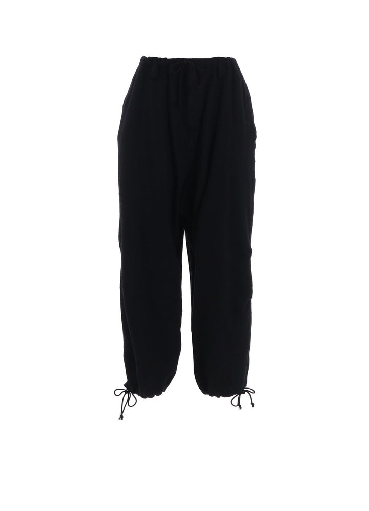 WOOL GAUZE KNEE TUCK PANTS
