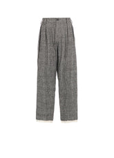 GLEN CHECK CUT-OUT HEM PANTS