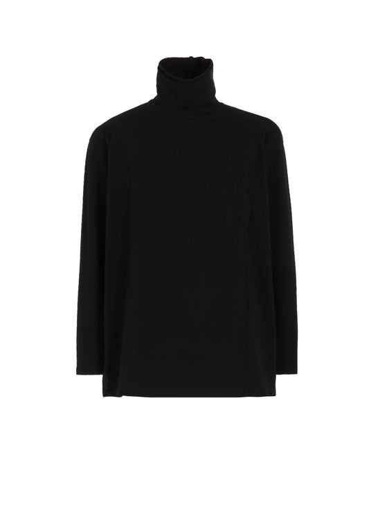30/COTTON JERSEY LAYERED FRONT TURTLENECK LONG T-SHIRT