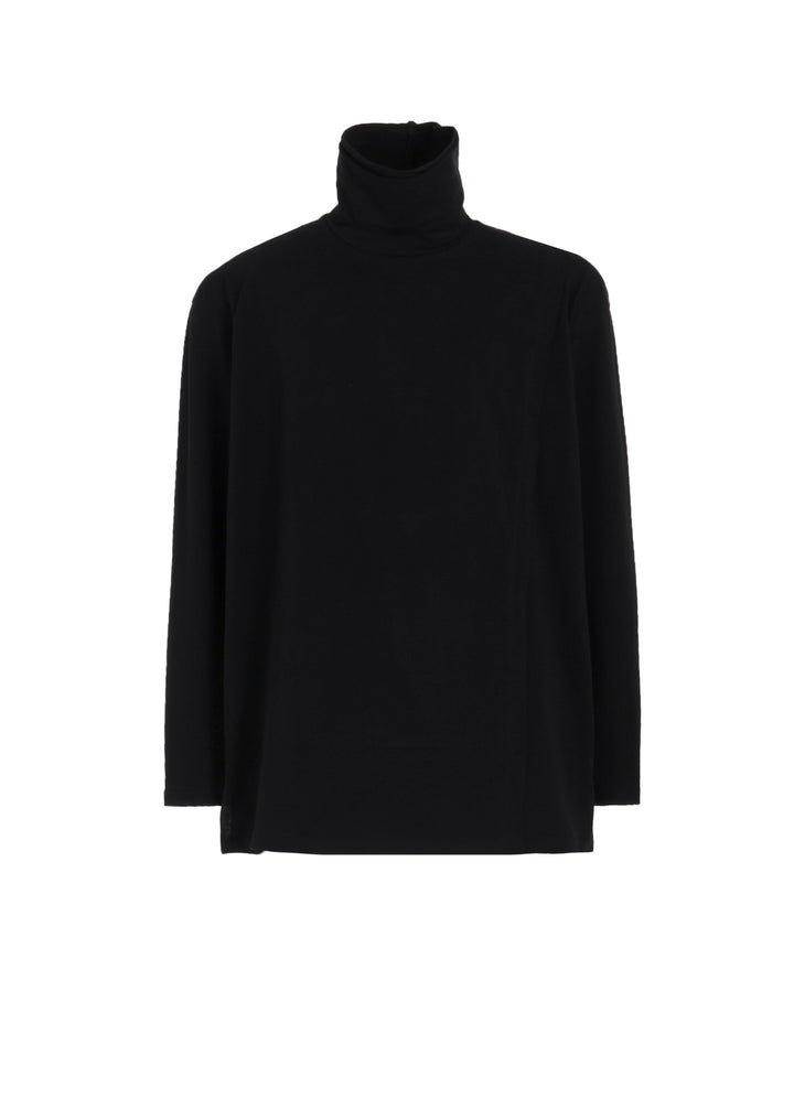 30/COTTON JERSEY LAYERED FRONT TURTLENECK LONG T-SHIRT