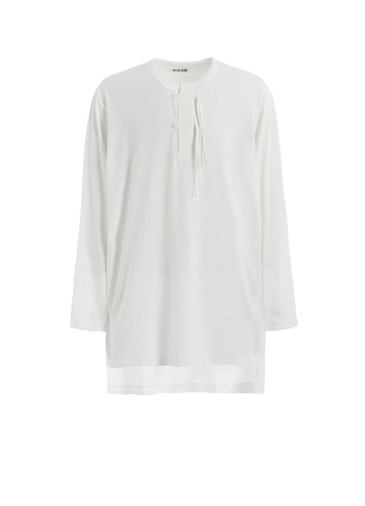 30/COTTON JERSEY HENLEY NECK T-SHIRT
