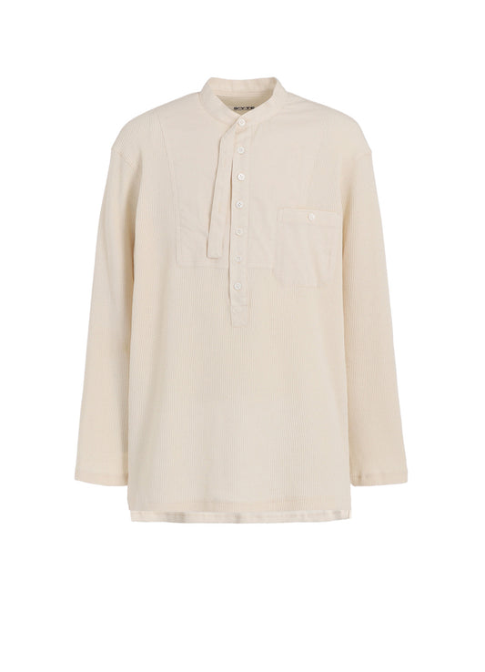 16/THERMAL WAFFLE COMBINATON STAND COLLAR T-SHIRT