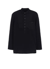 16/THERMAL WAFFLE COMBINATON STAND COLLAR T-SHIRT