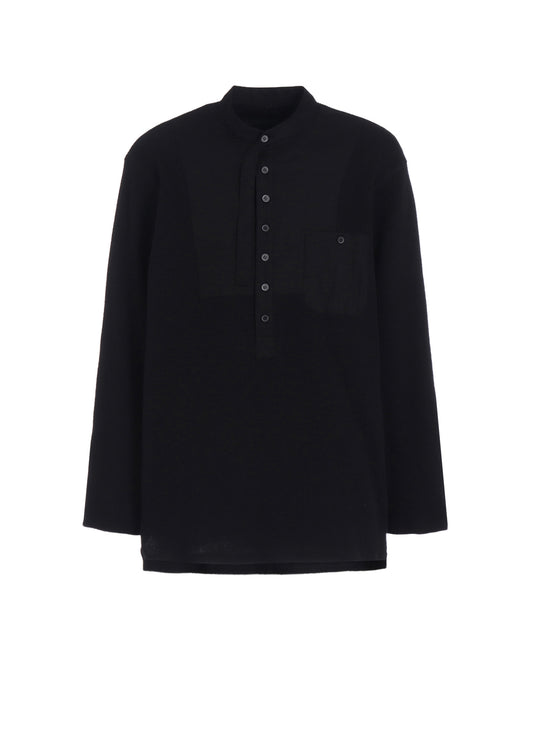 16/THERMAL WAFFLE COMBINATON STAND COLLAR T-SHIRT