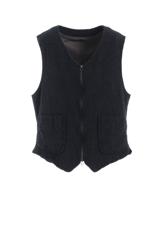 WOOL GAUZE ZIP UP VEST