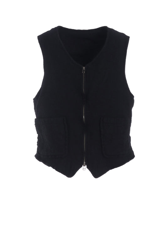 WOOL GAUZE ZIP UP VEST