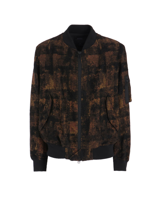 CHECK JACQUARD BOMBER JACKET