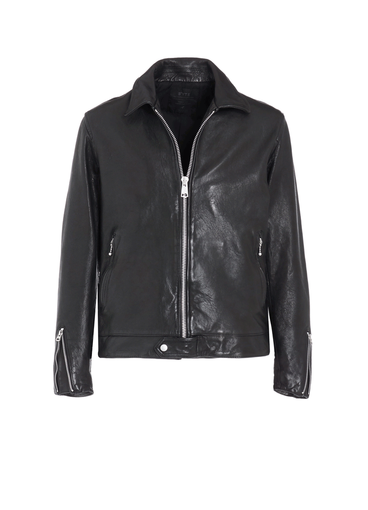 WASHED SHEEP LEATHER CLASSIC SINGLE-BREASTED JACKET