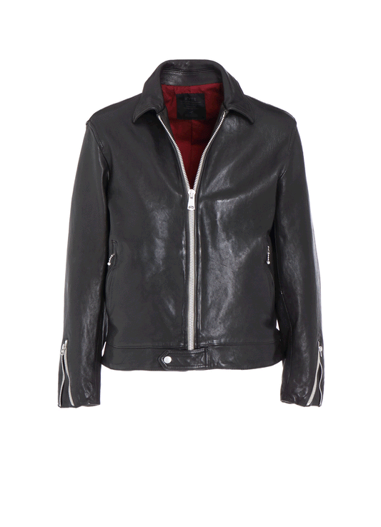 WASHED SHEEP LEATHER CLASSIC SINGLE-BREASTED JACKET