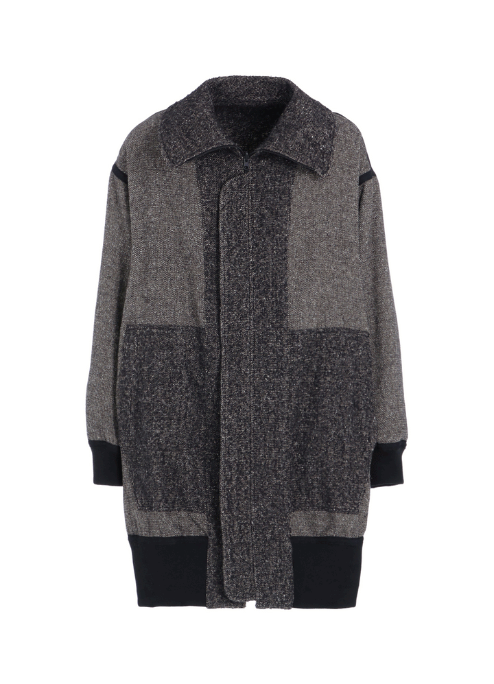 BRUSHED TWILL NEEDLE PUNCH RIVERSIBLE LONG TRUCK TOP
