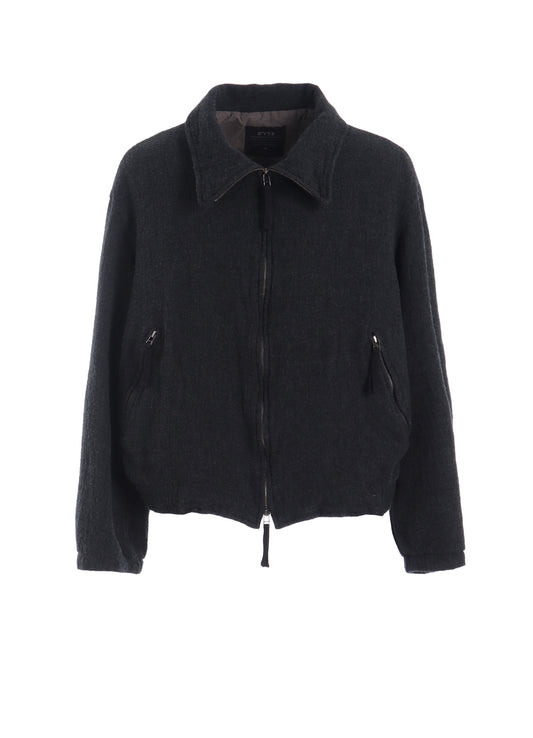 WOOL GAUZE ZIP-FRONT JACKET