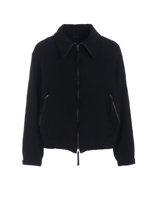 WOOL GAUZE ZIP-FRONT JACKET