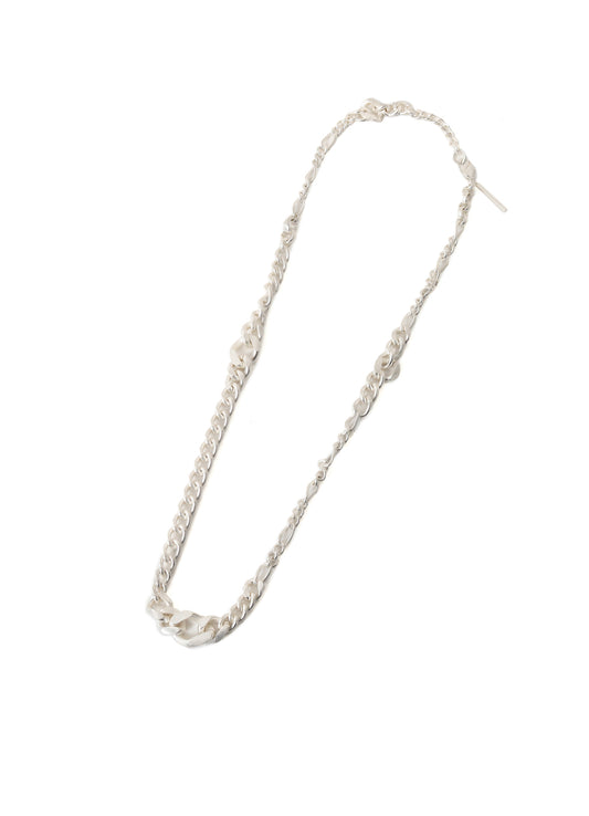 BRASS MIXED‑CHAIN NECKLACE