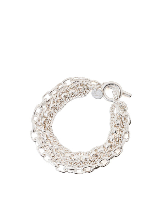 BRASS 4‑ROW CHAIN BRACELET