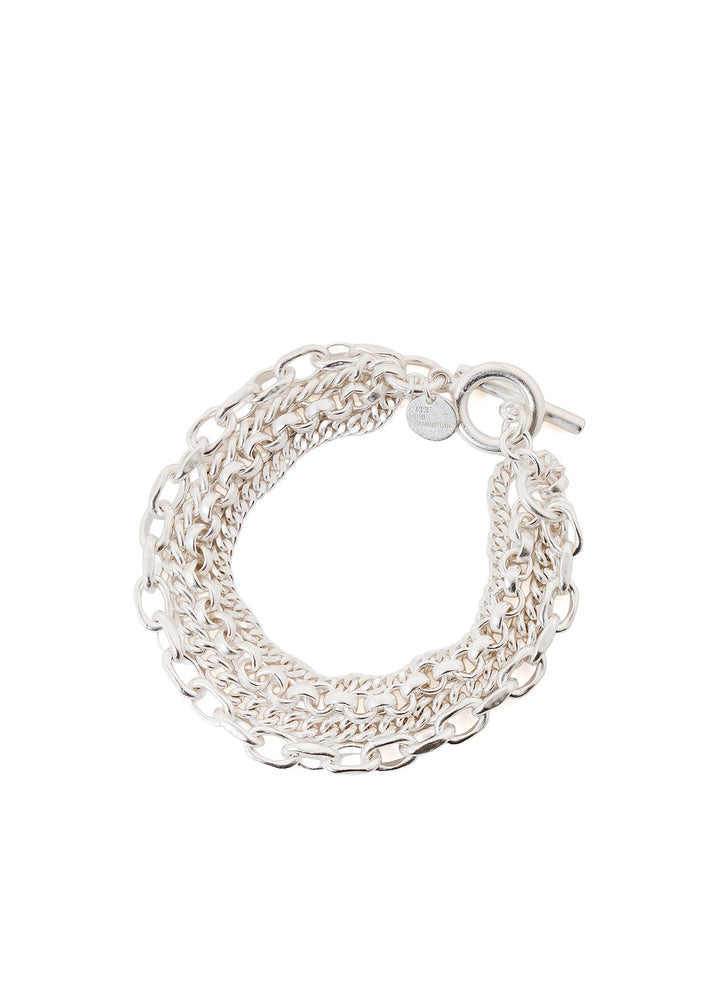 BRASS 4‑ROW CHAIN BRACELET