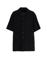 Cotton-Linen Poplin OPEN COLLAR SHORT-SLEEVE SHIRT
