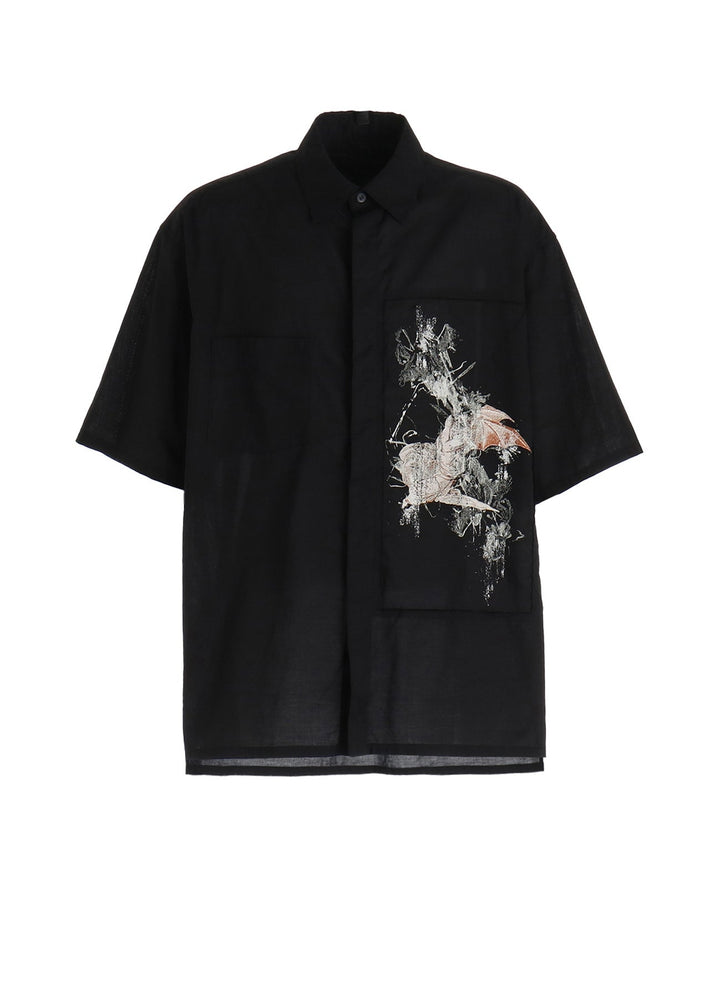 COTTON BAT-ANGEL PIGMENT PRINT SHIRT