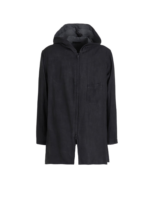 VIS/LI TWILL PIGMENT PRINT HOODED ZIP SHIRT