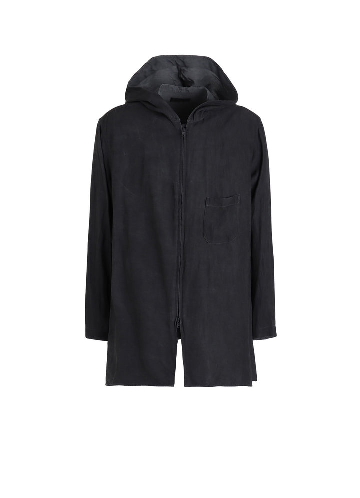 VIS/LI TWILL PIGMENT PRINT HOODED ZIP SHIRT
