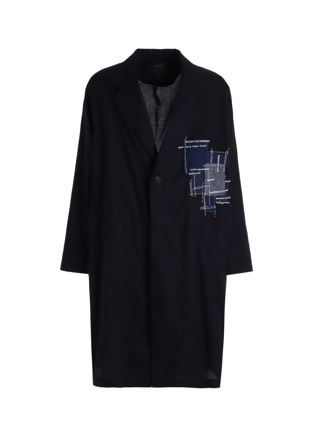 Yohji Yamamotoサイト s'yte ショート　Pコート　黒　S VARIOUS FABRICS CRAZY PATCHWORK SHOP COAT(M Black): S'YTE｜THE