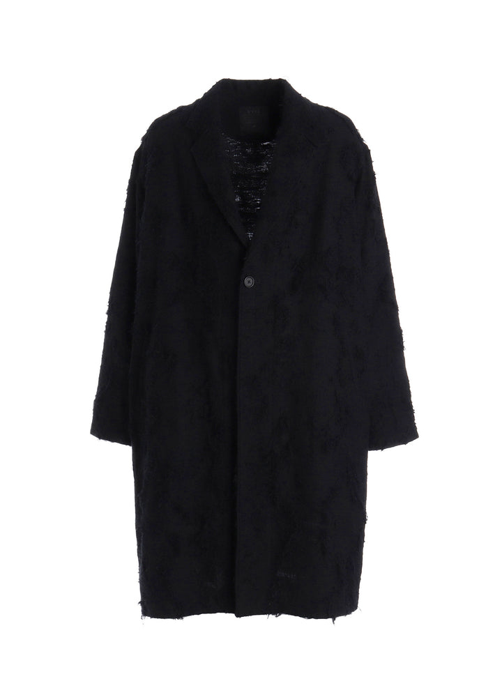 COTTON BOTANICAL SHEER JACQUARD ONE-BUTTON LONG COAT